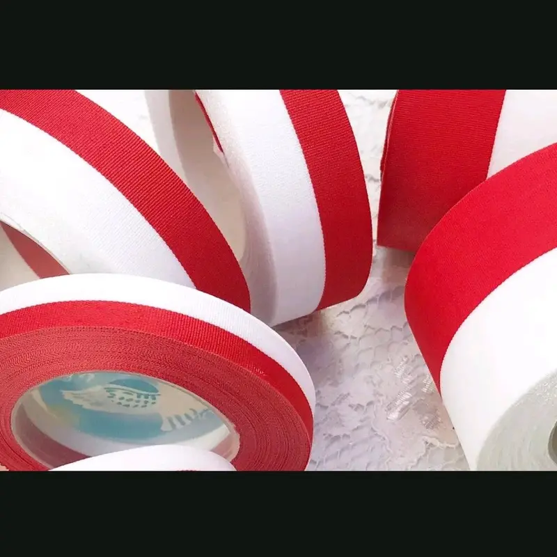 1 Roll Kain Satin Merah Putih/Pita Satin Merah Putih 1