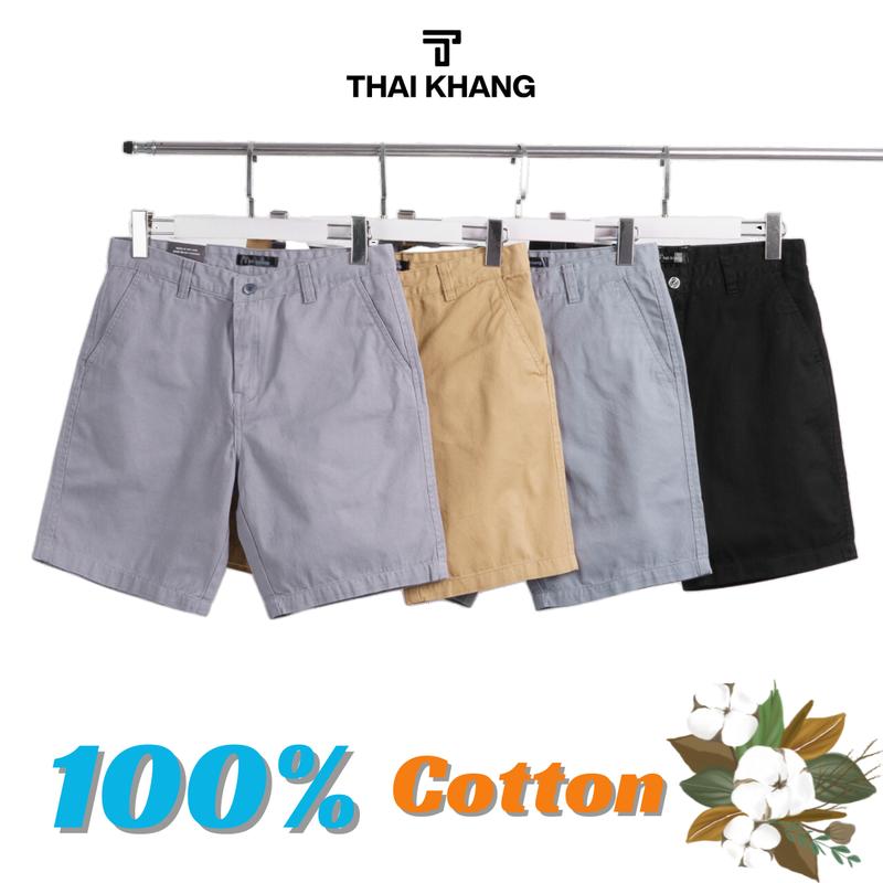 Combo 2 Quần Short Kaki Nam Thái Khang Vải Kaki Dày Mềm Mặc Mát QUAN07 Menswear Có Túi