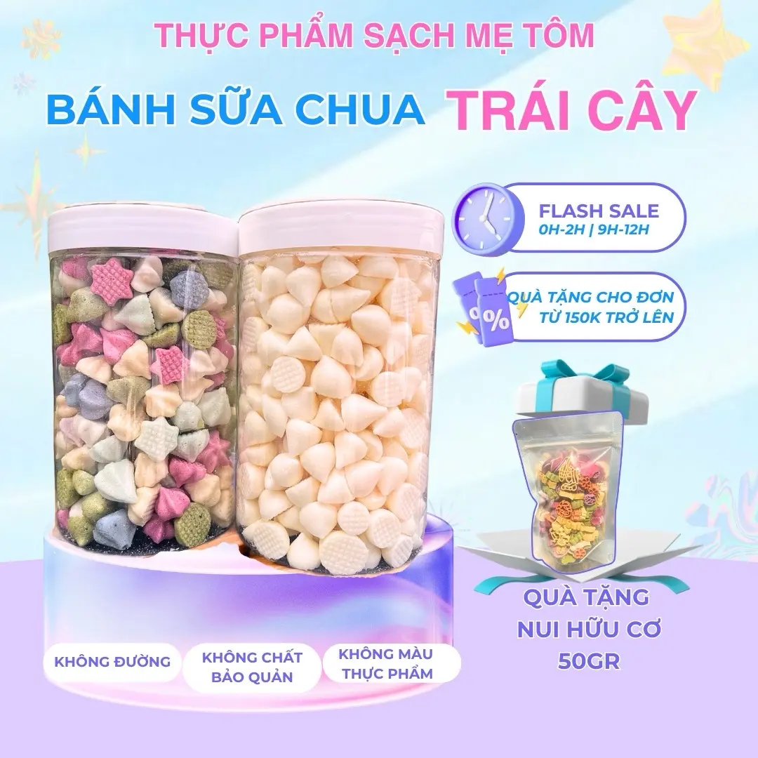 [Tặng Túi Tỏi] Bánh Cookies Vị sữa chua trái cây nhanh tan, giòn thơm Snack Ăn Vặt Food