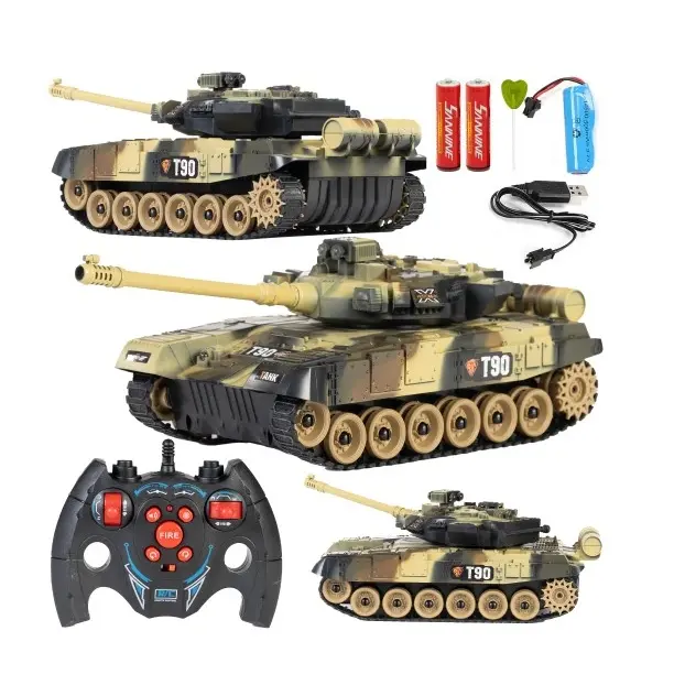2.4G RC Toys Army Tank Battle Military Remote Control Tank Toy with Realistic Sound & Light