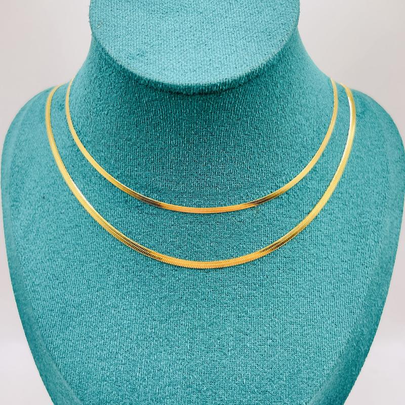 Dây chuyền titan unisex sợi mì màu vàng Vòng cổ titan màu vàng lụa mỏng không phai không rỉ sét dày 1 li và 2 li