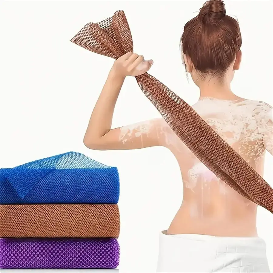 African Net Sponge, 3pcs Long African Bath Sponge, Body Scrubber Net for Skin Smoother Daily Use, Bath and Body Works, Home Bathroom House Decor, Personal