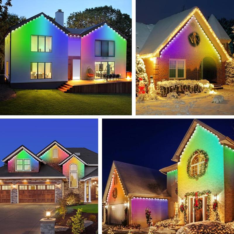 Smart Outdoor Light, 1 Count RGBAI Outdoor Light with 256 Scene Modes, Waterproof LED Eave Light, Suitable for Daily and Feature Lighting, Holiday Decoration 8