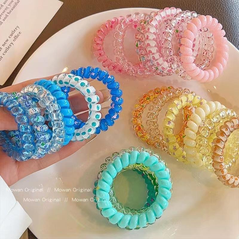 Set 6/9 Dây Buộc Tóc Đuôi Ngựa Lò Xo Nhiều Màu Sắc 3