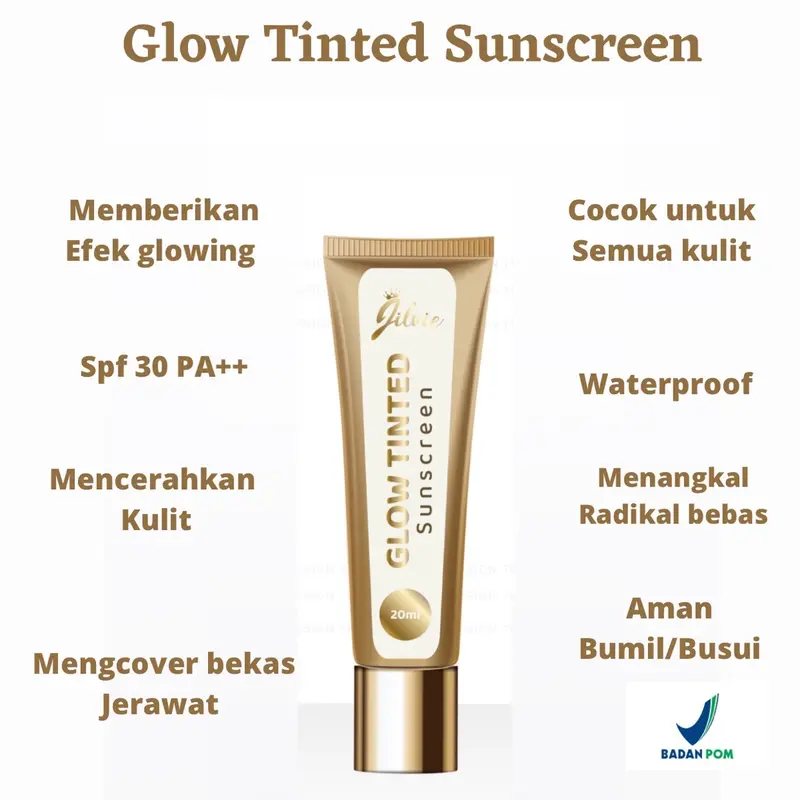 Jilvie Sunscreen Waterproof untuk Wajah Mencerahkan 2