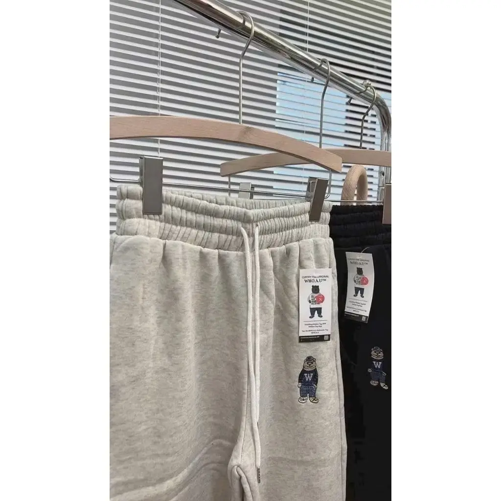 [ Hàng Đẹp ] SÉT 2 QUẦN NỈ SUÔNG THÊU GẤU quần  nỉ quần  suông quần  nỉ Nữ Nhung Pants quan  xuong