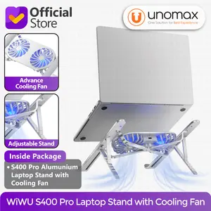 Laptop Stand WiWU S400 Pro with Cooling Fan Adjustable Foldable Aluminum Holder