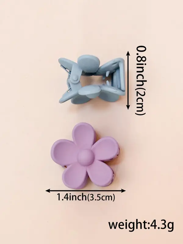 8pcs Colorful Cute Mini Flower Design Matte Hair Clips, Candy Color Small Floral Hair Clips, Casual and Versatile Hair Accessories for Women & Girls 7