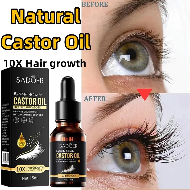 Eyelashes Eyebrow Growth for Hair Grower and Eyelashes Castor Oil Pure Organic Hair Essential Oil Prevent Skin Aging Hair Eyelashes growth Fast Growth Liquid\jm002