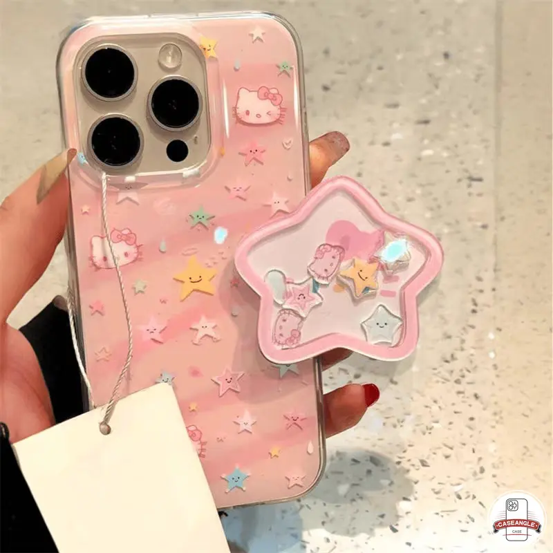 Ốp Lưng IPhone 16 11 13 15 12 14 Pro Max XR X XS Max 15 16 7 8 Plus Ngôi Sao Ngọt Ngào Hello Kitty Checket Case