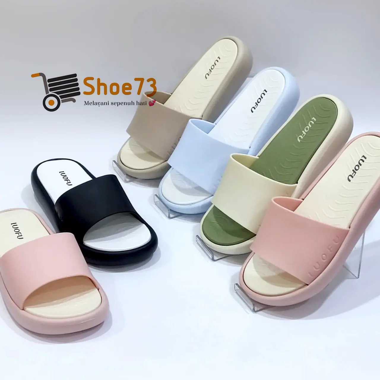 LUOFU E 7208 E01DW SIZE 36-40 | Sandal selop jelly wanita | Sendal kokop cewek impor