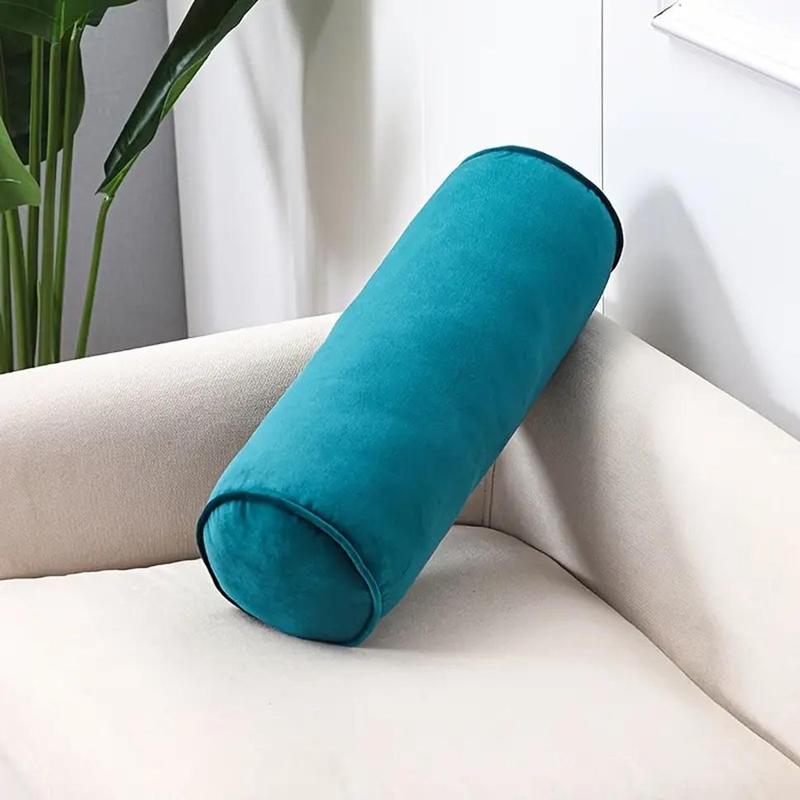 Product Introduction of Solid Color Round Pillow, 2 Counts Soft Comfortable Throw Pillow, Sofa Cushion, Neck Pillow for Home Living Room Bedroom Sofa Bed 3