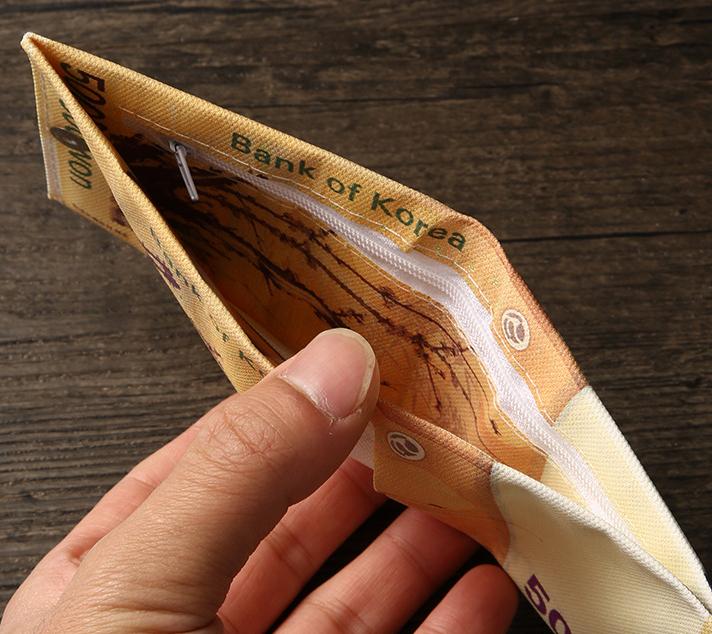 Product Introduction of Ví Nam, Kiểu Ngắn, Làm Bằng Vải Bố, Có In Hình Tiền, Thiết Kế Sáng Tạo, Thích Hợp Đựng Tiền Xu 8