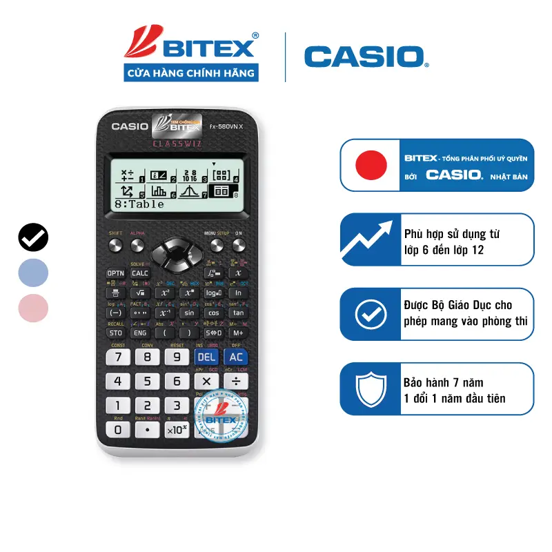 Máy tính Casio Fx-580VNX đa dạng sắc màu, được mang vào phòng thi