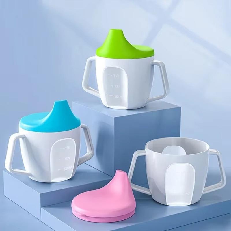 TTCcy132 Store Dễ thương Di động Bình sữa cho bé Chống rò rỉ có tay cầm Cốc nước cho bé với tỷ lệ 150ML Cốc mỏ vịt Trẻ em học tập