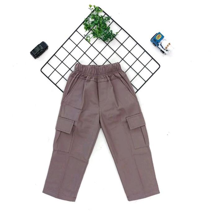 Celana Cargo panjang Anak Merah Putih Laki laki 1-13 Tahun bahan Drill 4