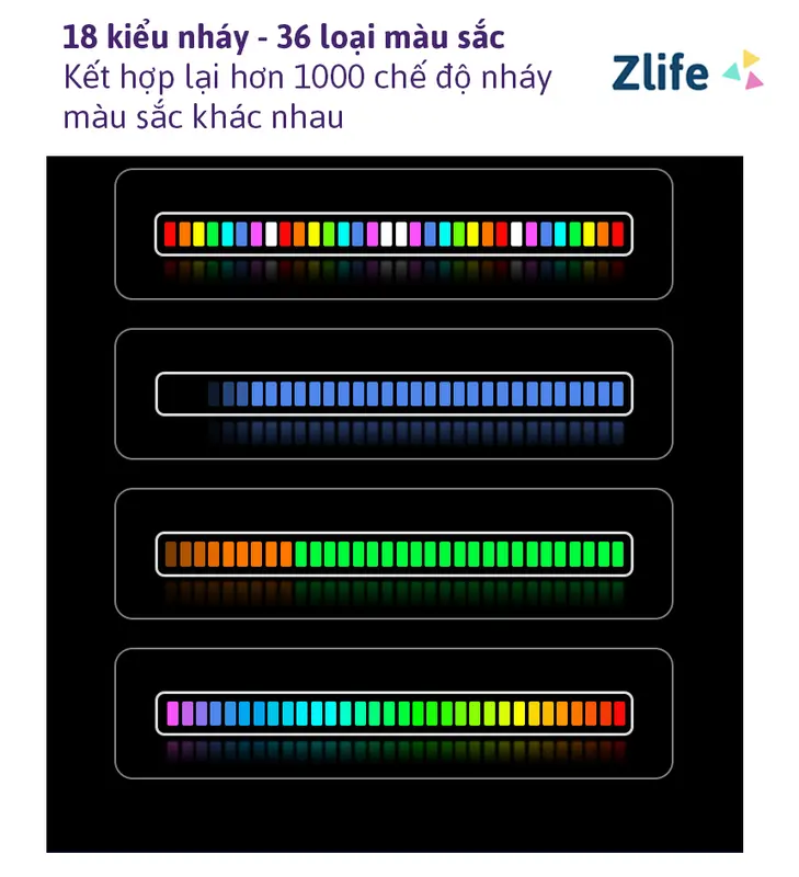 Đèn Led Cảm Biến Nháy Theo Nhạc | Thanh Led RGB Sạc Tích Điện Trang Trí Bàn Làm Việc, Gaming Nhiều Chế Độ Sáng Điều Chỉnh Qua App 5