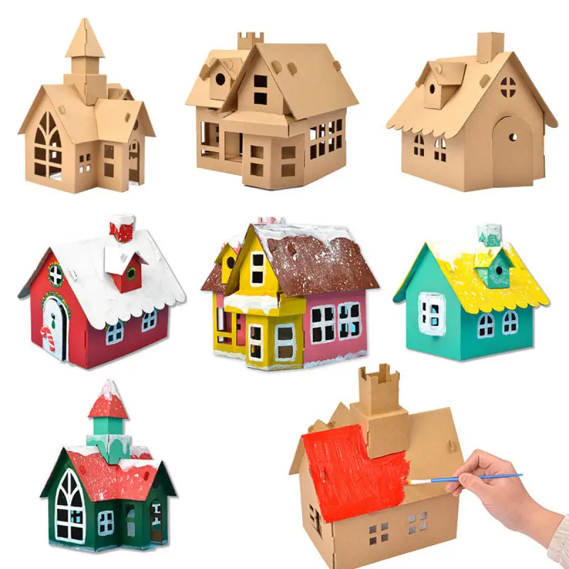 Christmas DIY Cookie House Kit for Kids – Glowing Lights, Creative Handicraft Decoration Set, Perfect for Preschool Gifts 0
