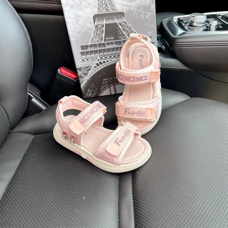 Size 27-37 [ƯU ĐÃI] GIÀY SANDAL BÉ TRAI/GÁI Thiết kế đơn giản, đế siêu nhẹ, chống trơn trượt, 2 khoá dán tăng giảm A187 183 5