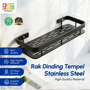 Bali Balance Rak Dinding Tempat Penyimpanan Stainless Steel Tempel Serbaguna Kamar Mandi Dapur-ZWJ03