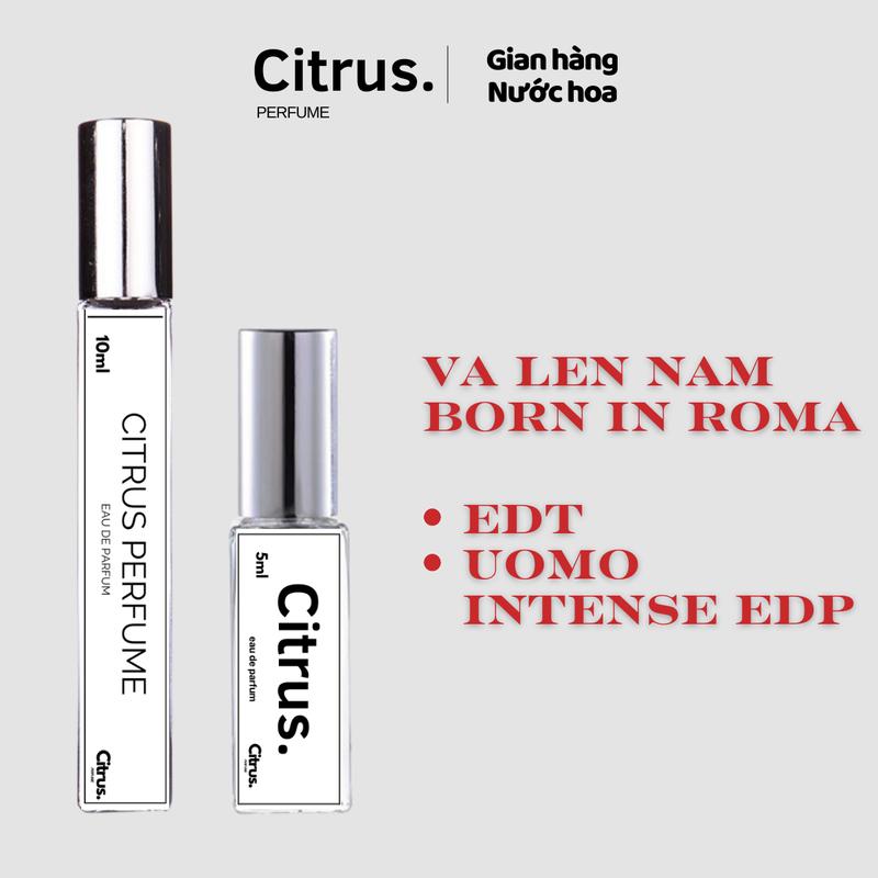 5 10ml Nước hoa nam BORN IN ROMA EDT INTENSE Cosmetic Perfume Women Xịt Thơm Trà