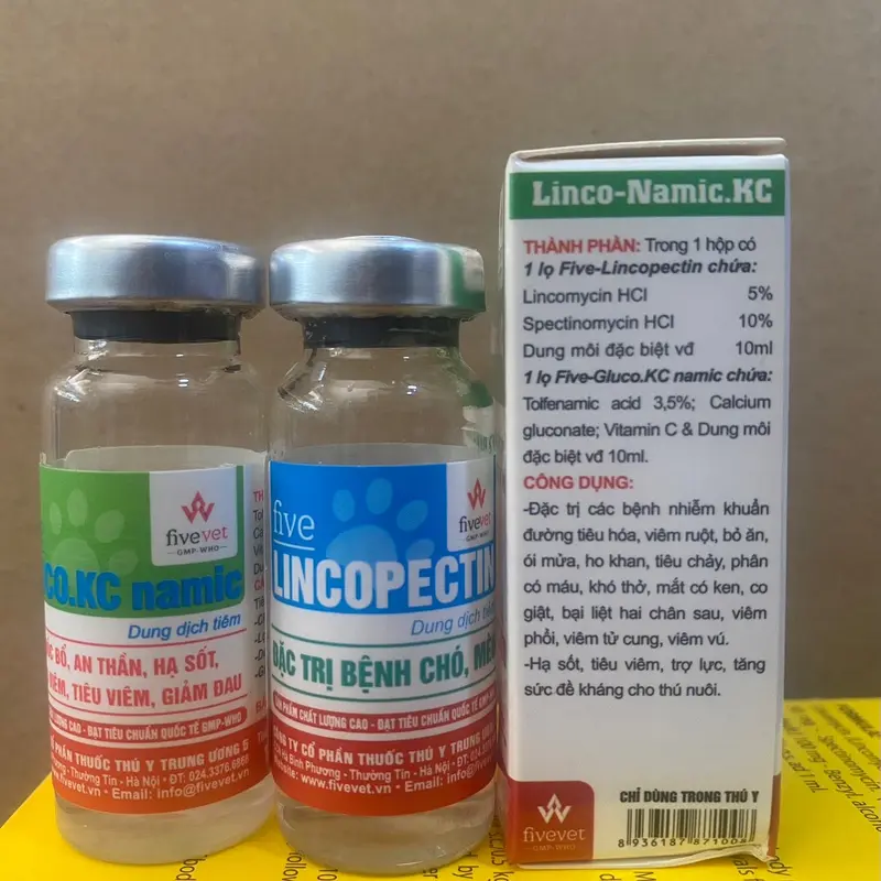 Linco-Namic.Kc nhiễm khuẩn tiêu hoá, viêm ruột, kiết lỵ, nôn mửa, hạ sốt, tiêu hoá Chó, Mèo Combo 10ml (thuốc bổ dùng cho thú cưng) khuyến mãi mua 5 tặng 1. 3