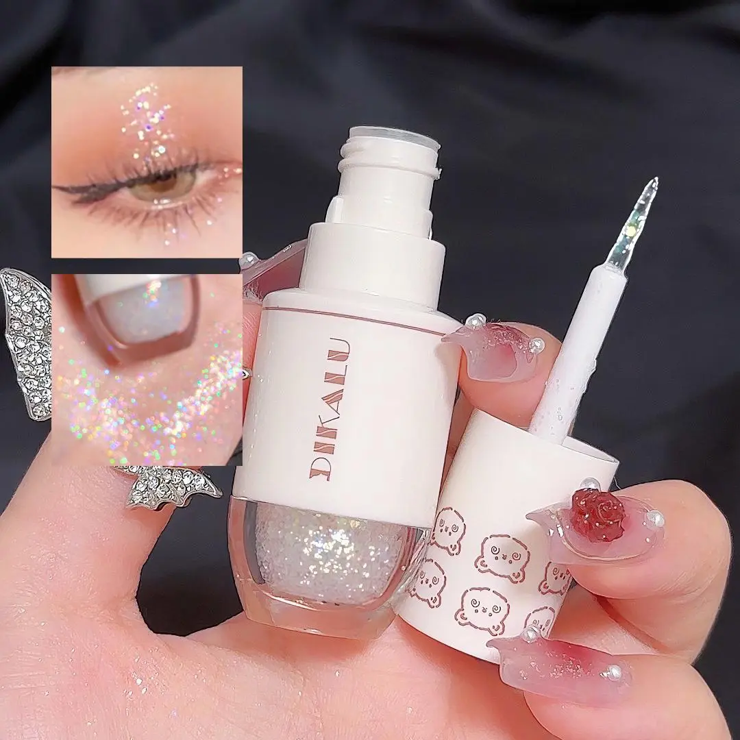 Monochrome Liquid Eye Shadow Sequins, Glittering Diamonds, Long-lasting Flash Makeup Girls, 6 Colors Available, Glam Makeup
