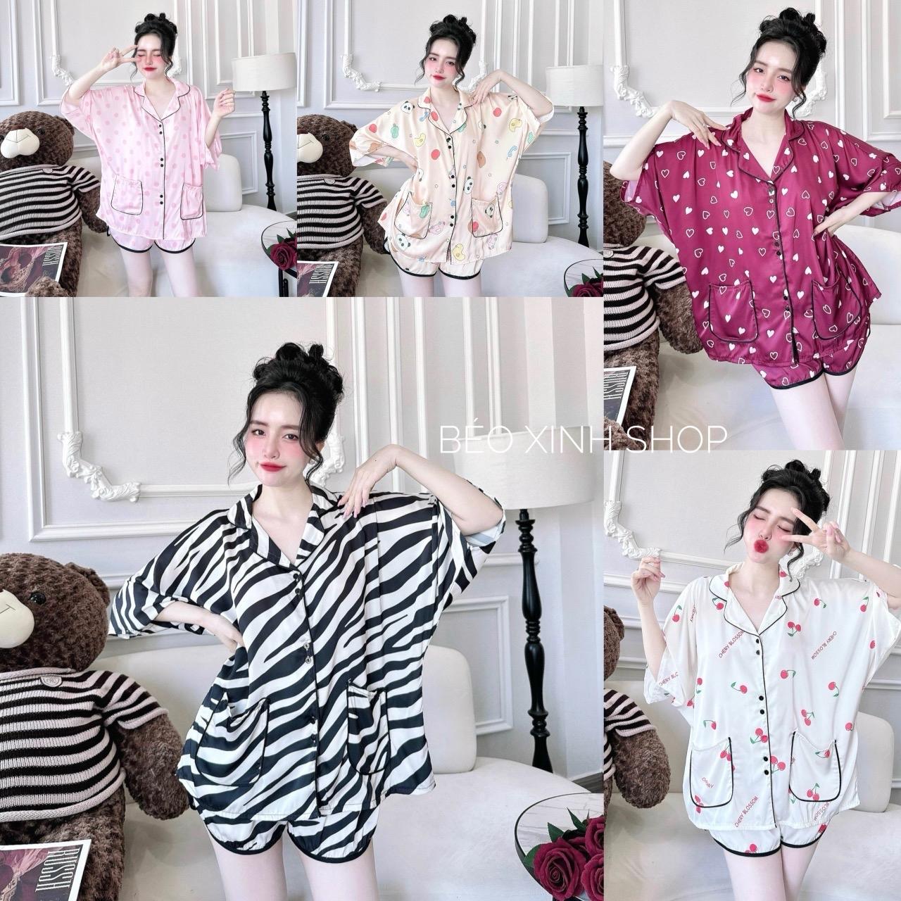 [Pijama Cao Cấp] Đùi Cánh Dơi Vải Lụa Latin QC Cao Cấp Size Từ 55-95kg Đồ Bộ Pijama Bigsize - A.5018