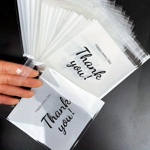 Bolsa para galletas con impresión de 'Gracias', set de 100 piezas autoadhesivas para empaque de dulces para regalo, Materiales para envolver regalos