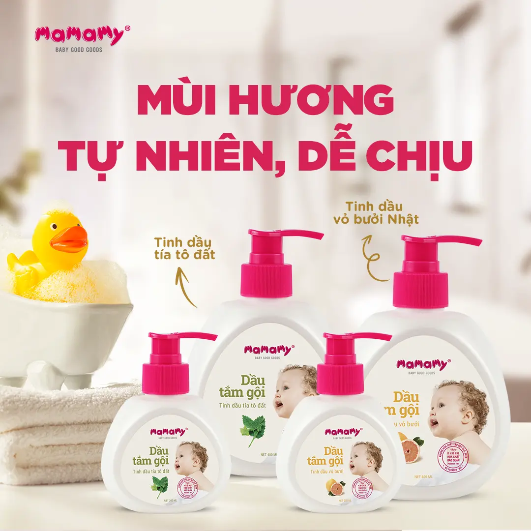 [FS] Sữa tắm gội Mamamy cao cấp chính hãng cho bé từ sơ sinh, gốc thực vật thiên nhiên, dịu lành 5ml/ 400ml
