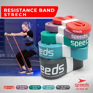 SPEEDS Loop Bands Tali Karet Elastis Fitness Yoga Resistace Bands Loopbands Anti Slip Bermacam Ukuran Alat Olahraga Outdoor 024-18