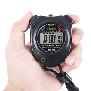 Stopwatch Olahraga Waterproof genggam Digtal LCD + Strap