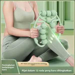 Pijat Kaki 12-Roda Ajaib Pelangsing Betis Relaksasi Cincin Otot Roller Yoga Penjepit Kaki Pijat Anggota Tubuh