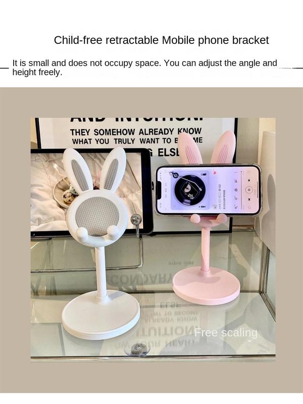 Product Introduction of Adorable Rabbit Mobile Phone Bracket Adjustable Desktop Super Stable Lazy Bracket Binge-Watching Tool Accessories Cellphone Smartphone Stand Mount 2