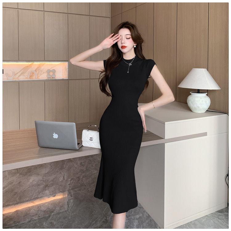 Mature Style Sexy Tight Knitted Dress for Women Summer Tall Elegant Slim Fit Dress Sexy Bodycon Mature Style Sexy Tight Knitted Dress for Women Summer Tall Elegant Slim Fit Dress Sexy Bodycon