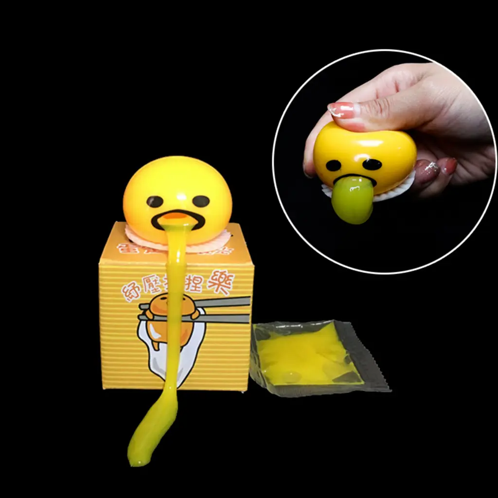 dreanisac- Decompression Toy Prank Toy Pinch Toys Squeeze Fidget Toy Funny Spoof Squeeze Yolk Fidget Toy Kids Toy Gift Yellow Liquid