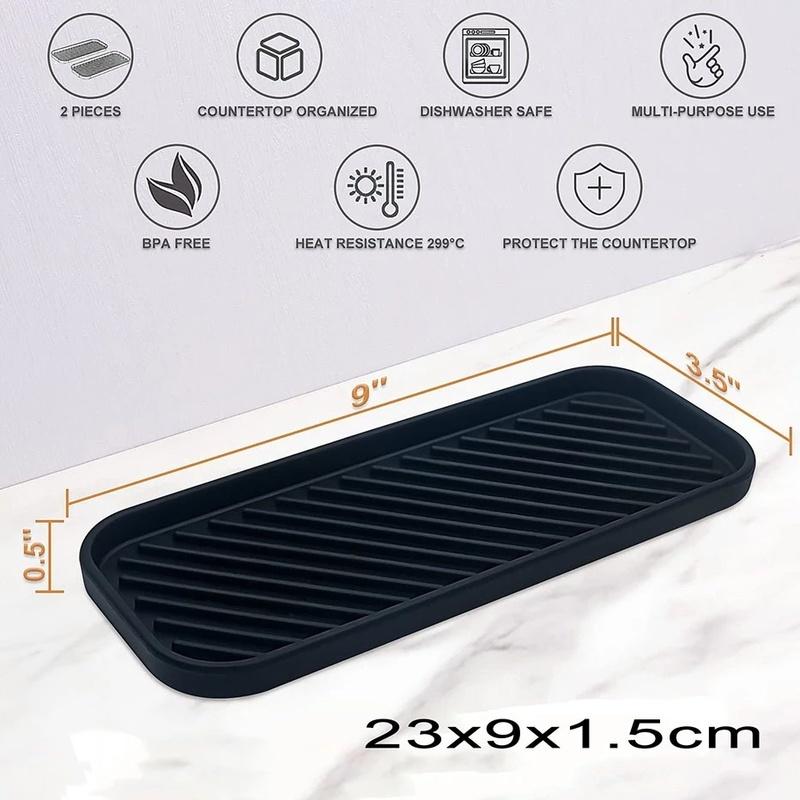 Silicone Draining Storage Tray Non-slip Soap Sponge Holder Kitchen Sink Drain Pad 7