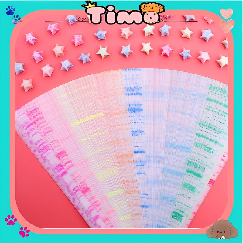 Giấy Gấp Sao Origami Hạc Phát Sáng Kim Tuyến Thủ Công Nhiều Màu Quà Handmade QT40-M1