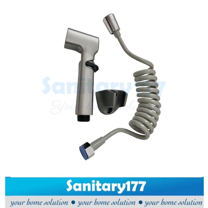 Jet Shower Bidet closet grey 15at-semprotan air  kloset toilet wc gun metal abu abu cebok geser on off spray spryer washer 1