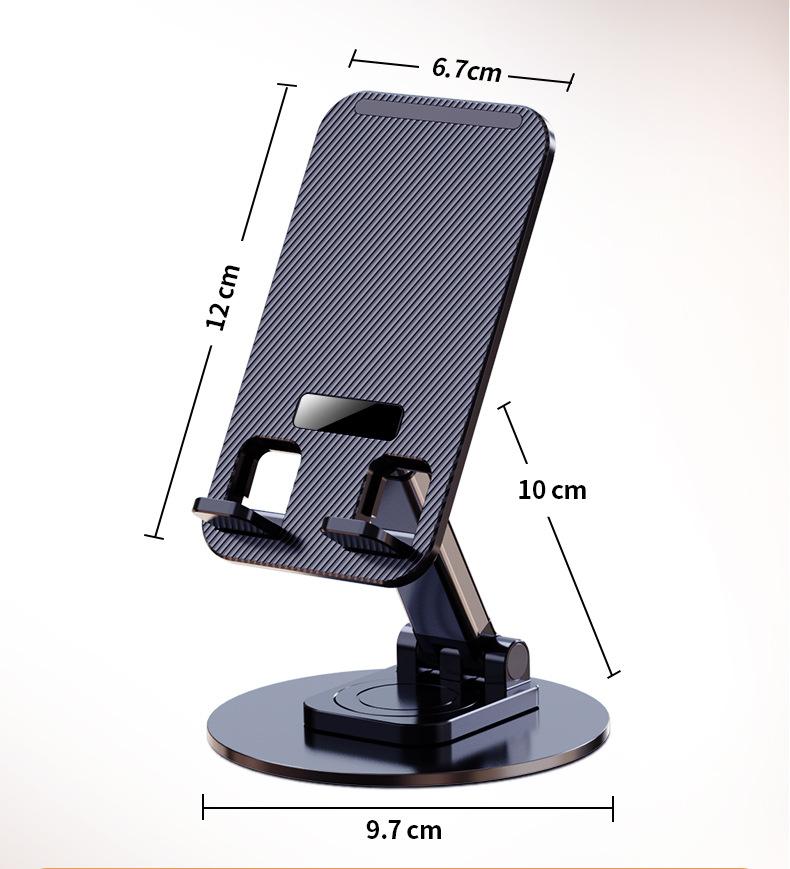 Product Introduction of The base of the phone is made of metal alloy material, rotating folding, supporting base, suitable for mobile phones and tablets 10 and 9 inches Cellphone Smartphone 17
