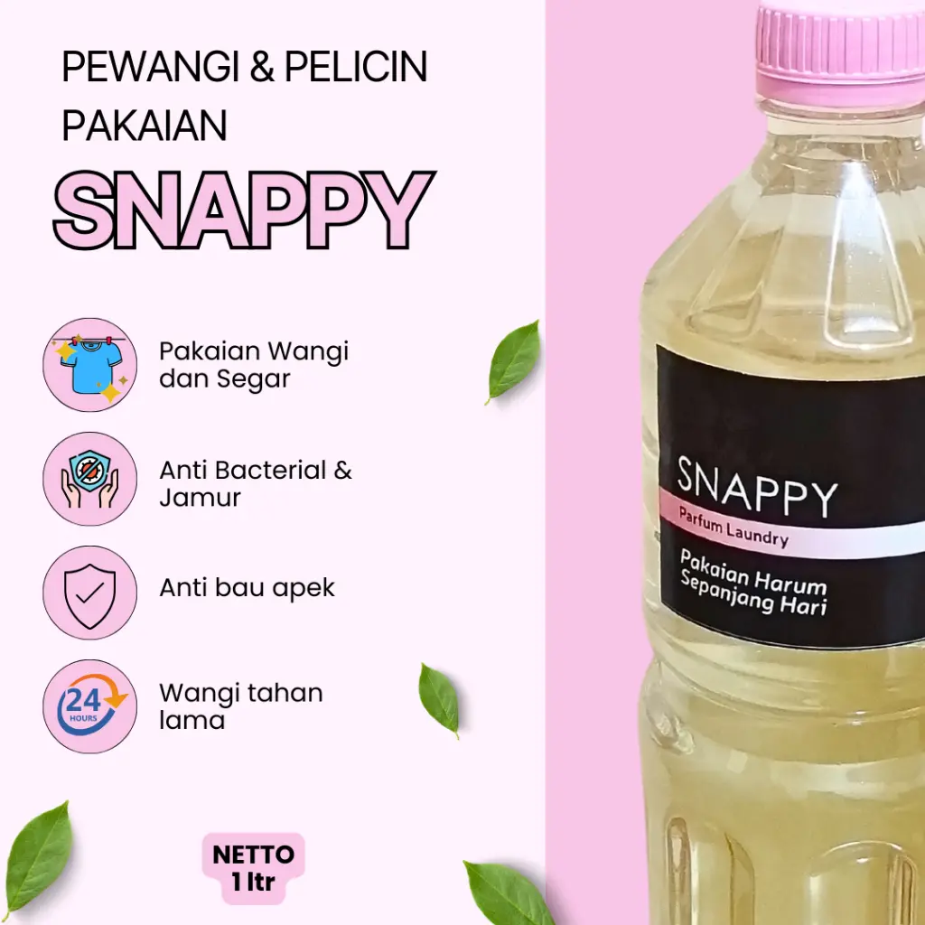 Parfum Laundry SNAPPY Grade A Tahan Lama 1ltr