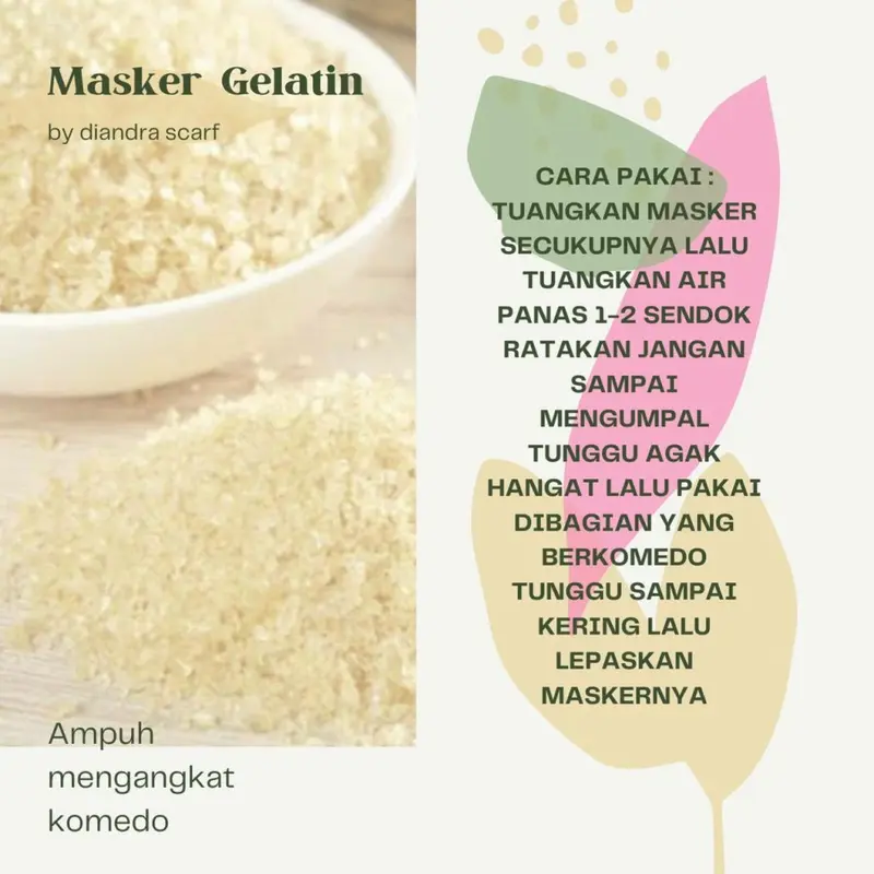 20 Gram Bubuk Gelatin Masker Komedo Halal Kering 1