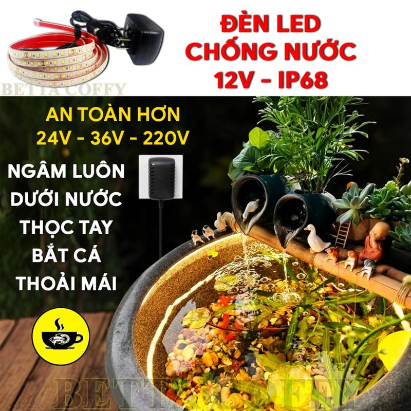 Đèn LED Ngâm Nước Chống Giật 12v IP68 cho bể cá tự dính siêu sáng - Trang trí hồ cá hòn non bộ hồ thủy sinh