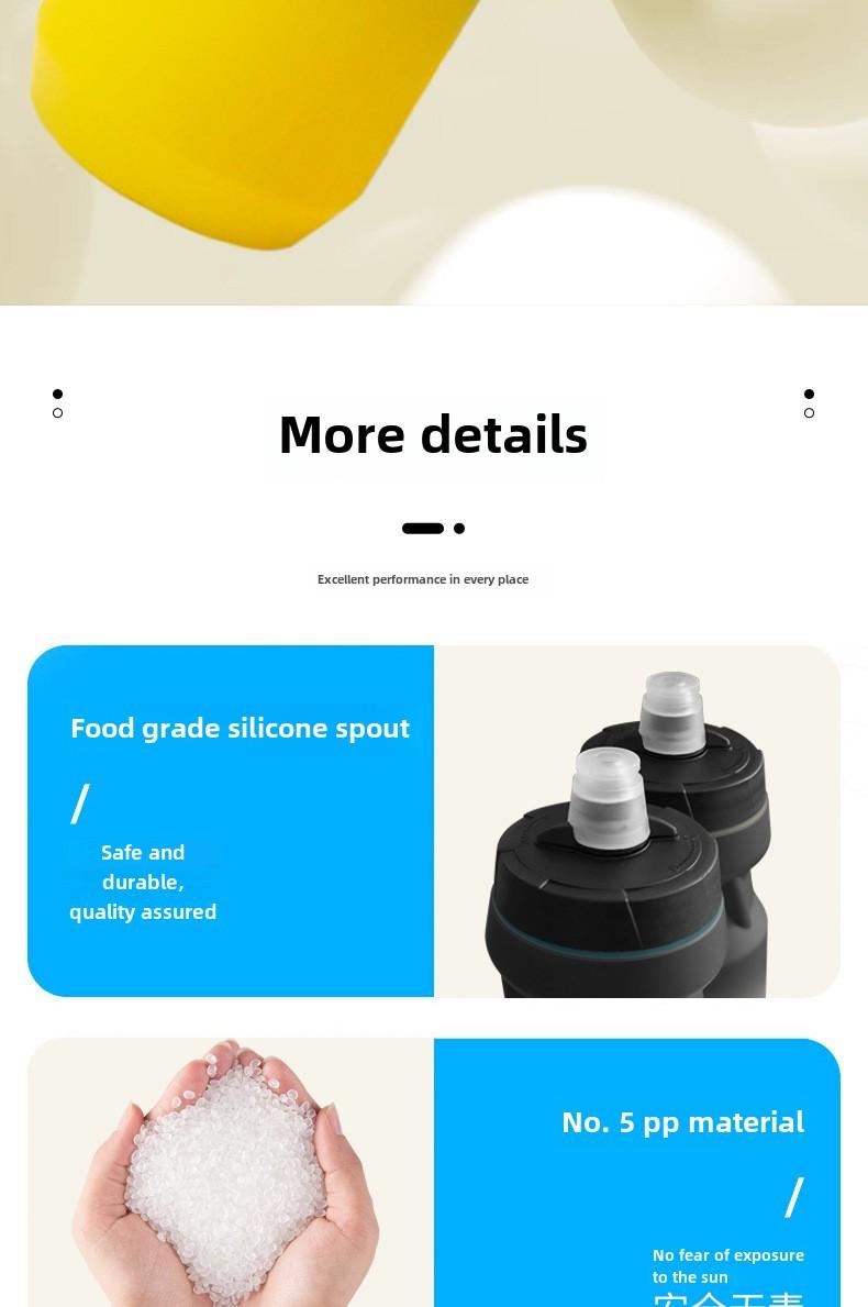 Product Introduction of Gradient Color Bicycle Water Bottle Soft Pp5 Outdoor Cycling Sports Water Bottle 610ml Frosted Squeeze Plastic Water Bottle sport  bottle Tumbler Bottled Mug Cup Portable Reusable 6