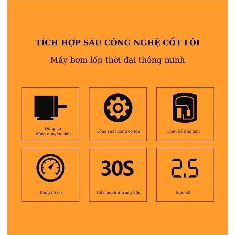 Máy Bơm lốp xe ô tô mini cao cấp bơm siêu mạnh 5