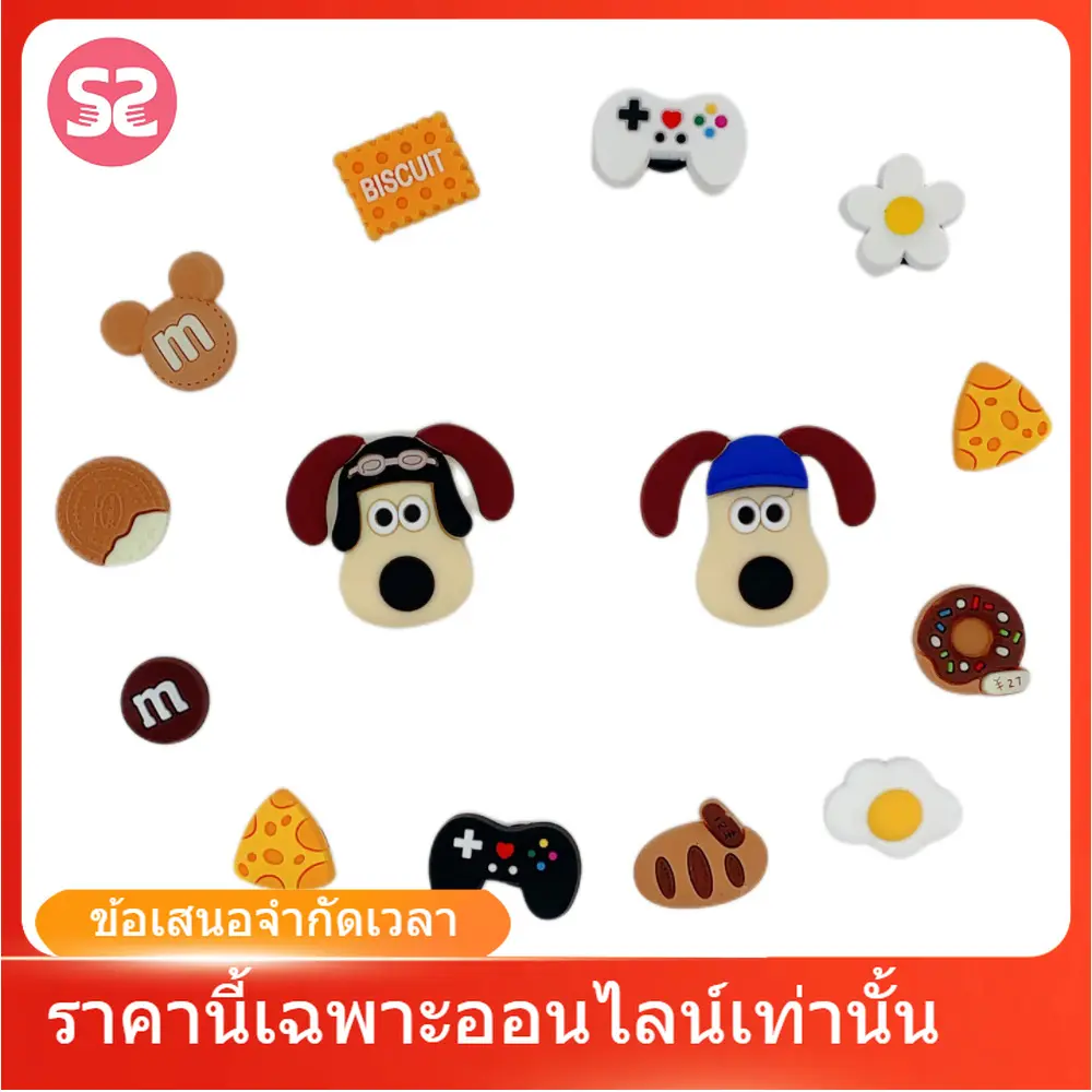 Phụ Kiện Giày, Thiết Kế Lỗ Và Thoáng Khí Hình Chó Ông Chủ Hoạt Hình Dễ Thương, Khóa Giày Hoa, Có Thể Tháo Rời, Đồ Trang Trí Hoa Giày, Chất Liệu PVC, Keo Mềm, Hàng Mới Về sticker  dép
