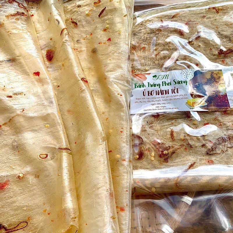 Bánh tráng hành phi ủ bơ trứng gà ( 250gr) Snack Ăn Vặt Food bánhtráng dẻo bánh siêudính