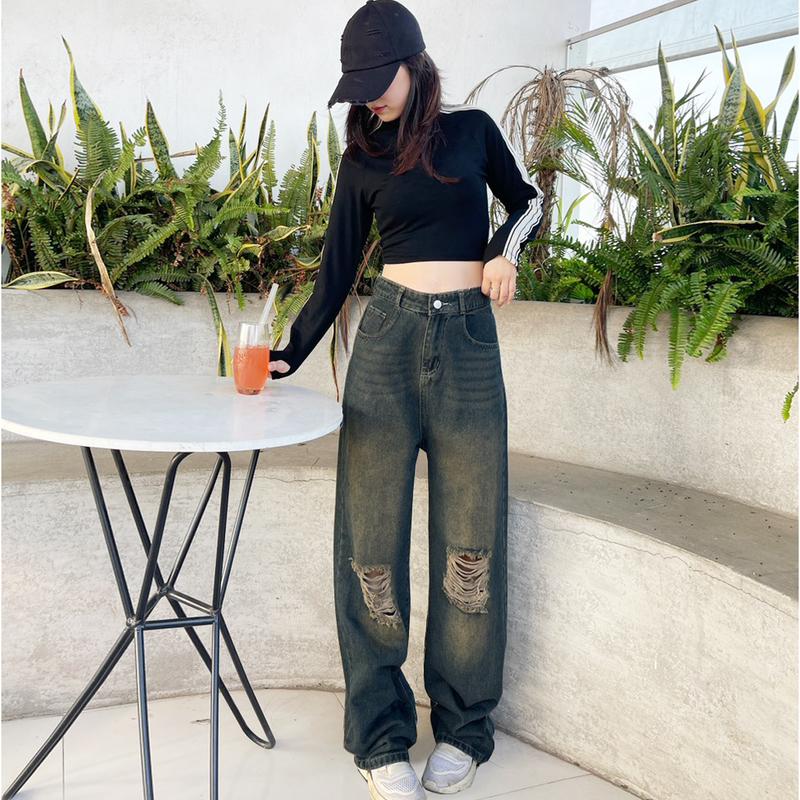 Quần Jean Rách ống suông nữ hot trend 2024 Nữ Pants Quần Ong quansuong  namlun m5 quần xs