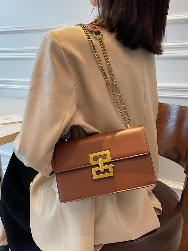 Fashion Chain Strap Quilted Pu Leather Square Bag, Simple Plain Rhombus Embossed Crossbody Bag, with Adjustable Shoulder Strap, Daily Commuting Shoulder Bag for Women, Girlfriend Gifts 8