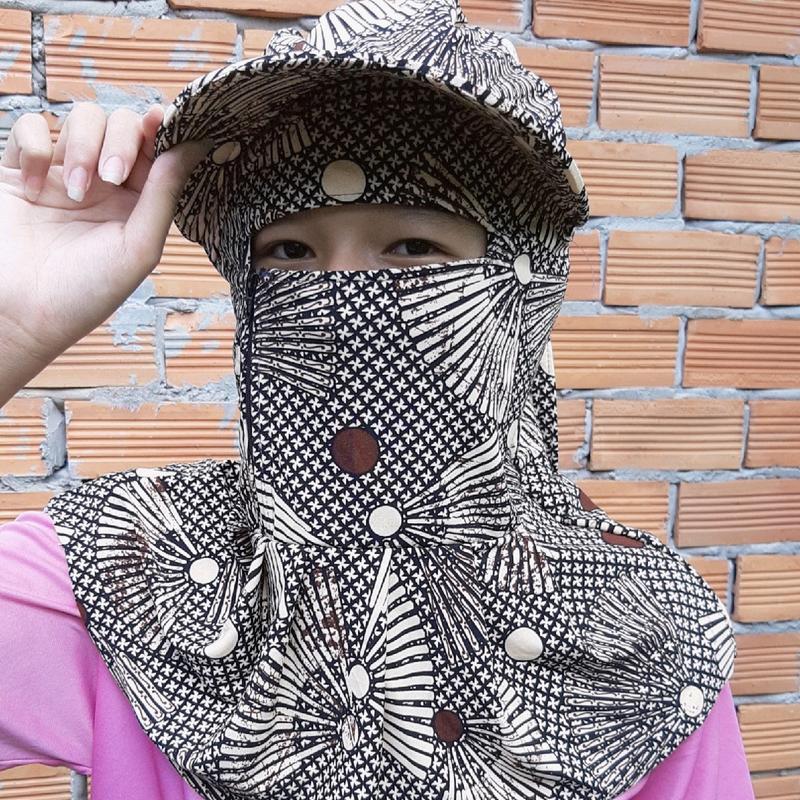NÓN CHỐNG NẮNG DÂY KÉO 1 BÊN Women non thoitrang khau trang khẩu vải 4